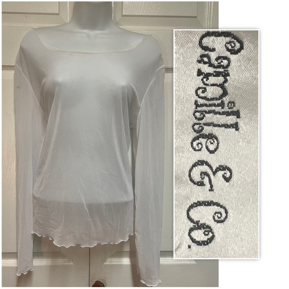 Camille & Co. White Mesh Top